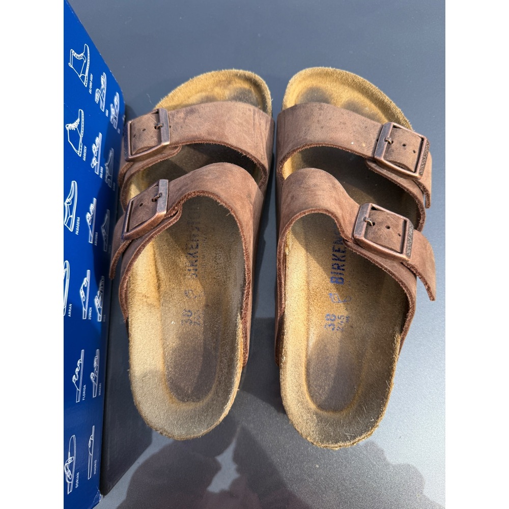 Birkenstock Arizona BS Mocca Brown Two Strap Sandals Narrow Fit 39 L8 M6